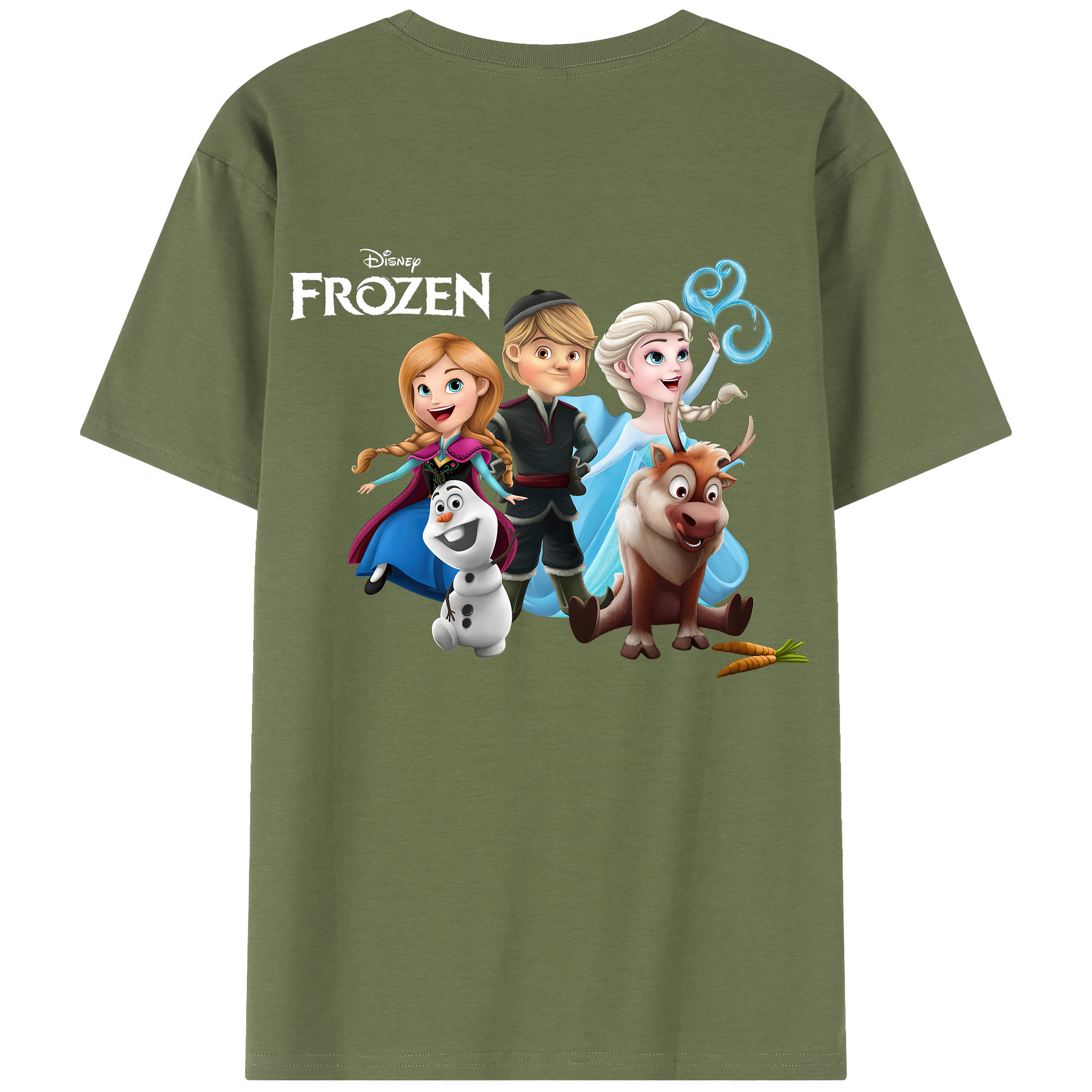 （画像用） アナと雪の女王 アンナ エルサ Frozen Anna Elsa 綿100％半袖Tシャツ（背面プリント）
